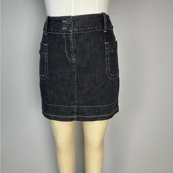 Ann Taylor Women’s Jeans Skirt Size 8 Vintage Black Cotton - Picture 6 of 13